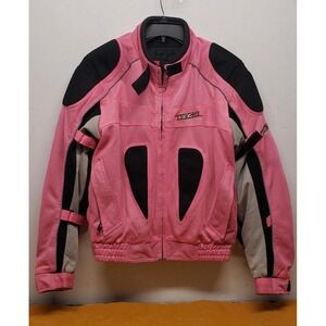 Vega Women's Pink Black Mesh Motorcycle Jacket‎ CE Approved Armor Size M
